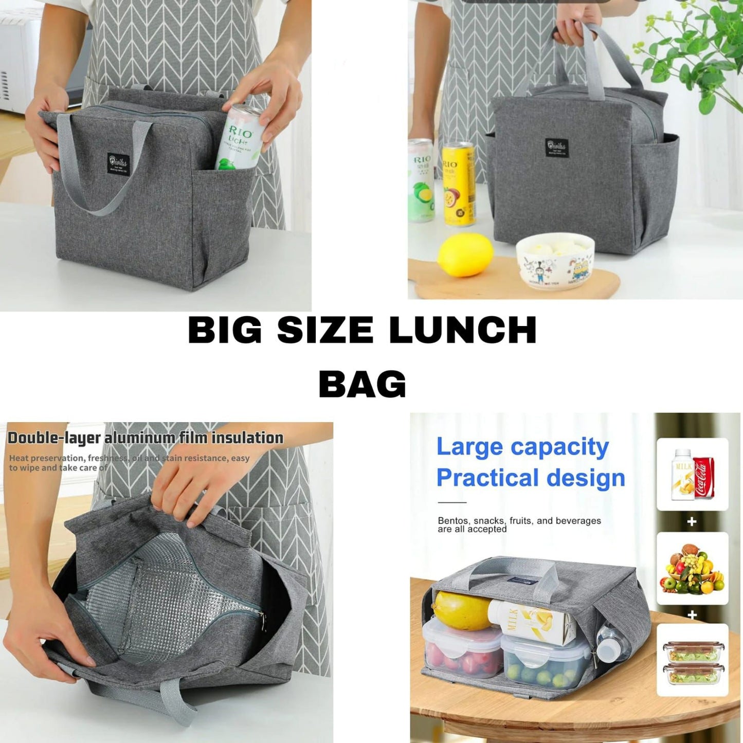 Thermal insulated lunch bag