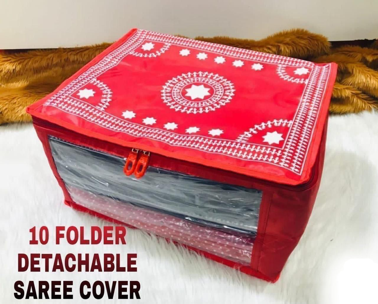 10 folder detachable large saree cover / color Assorted
