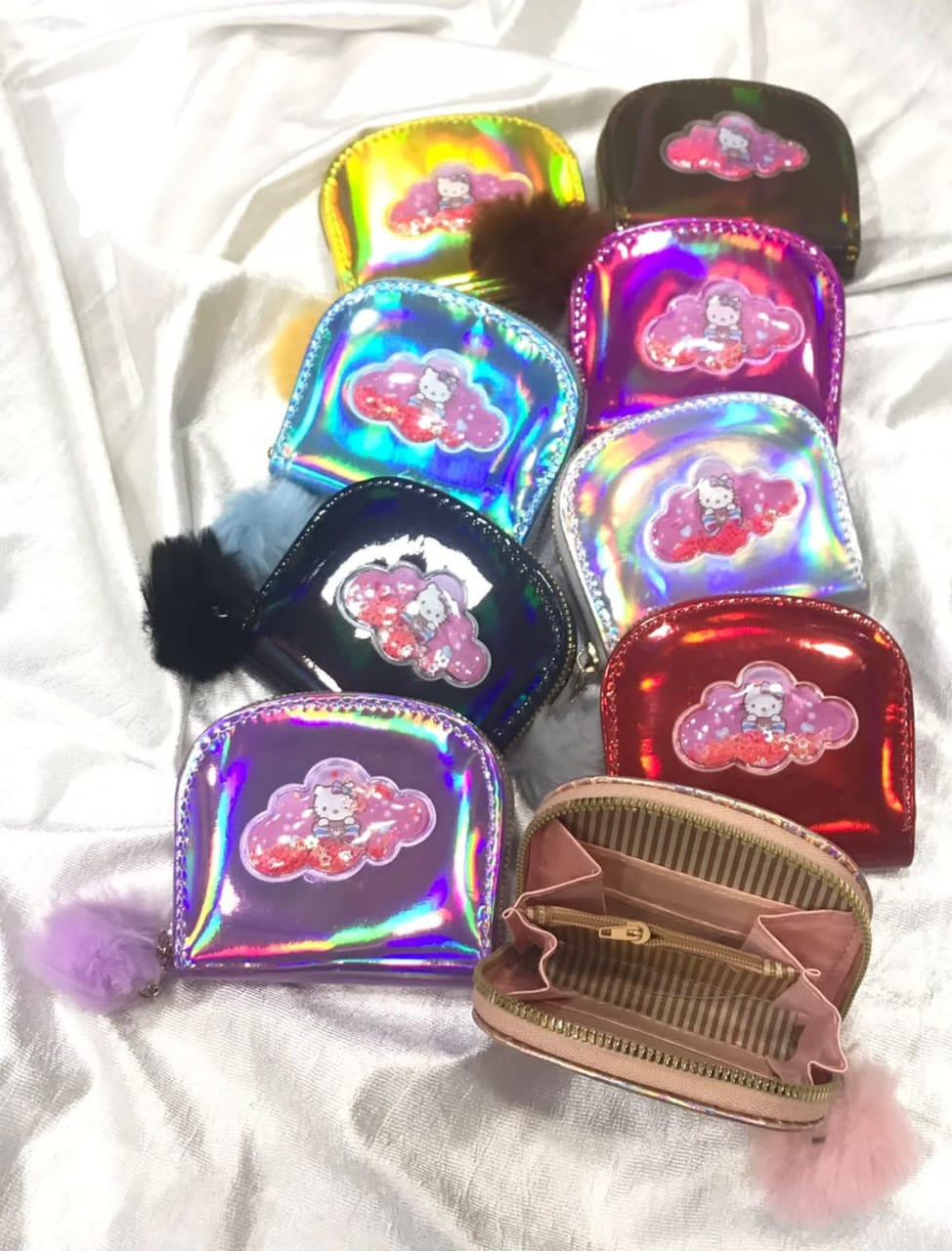 Holographic design mini wallets for kids