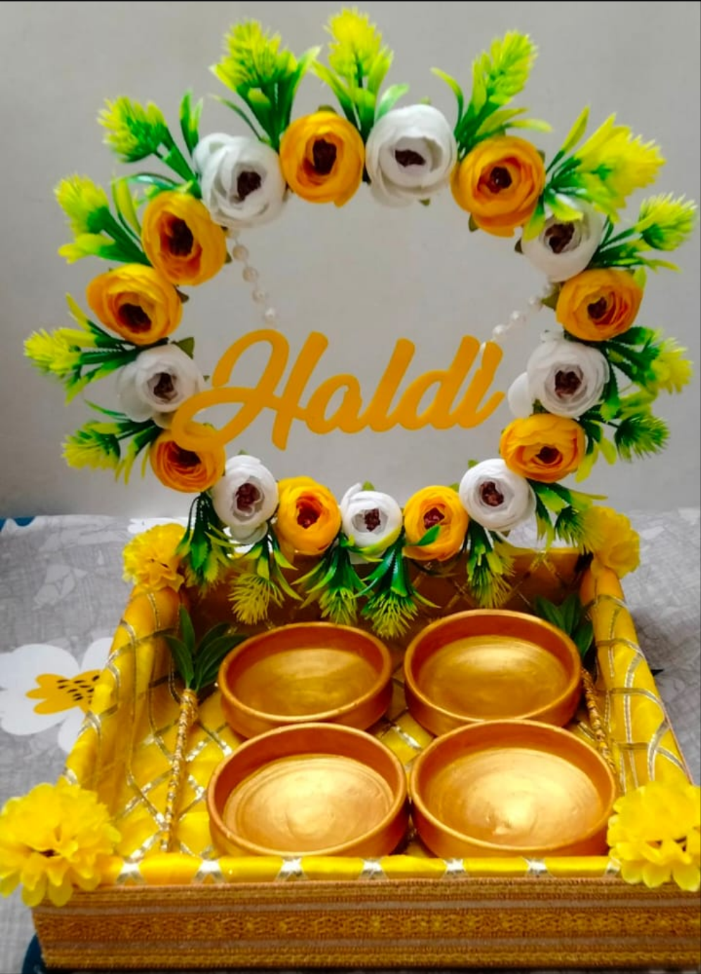 Beautiful handcrafted wedding haldi Platters 🌹