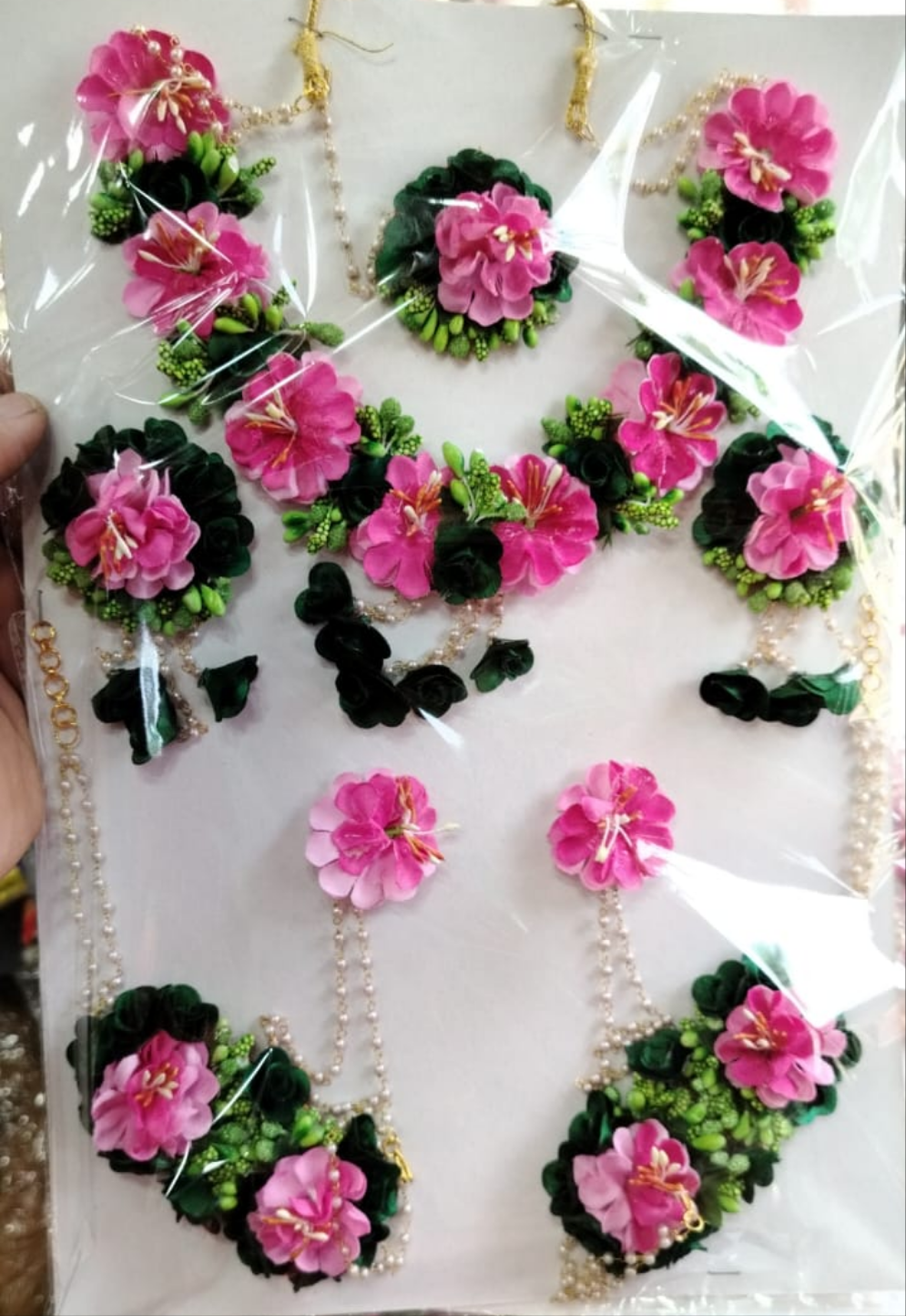 Wedding Floral Jewelry Set for Haldi & Mehndi Ceremony