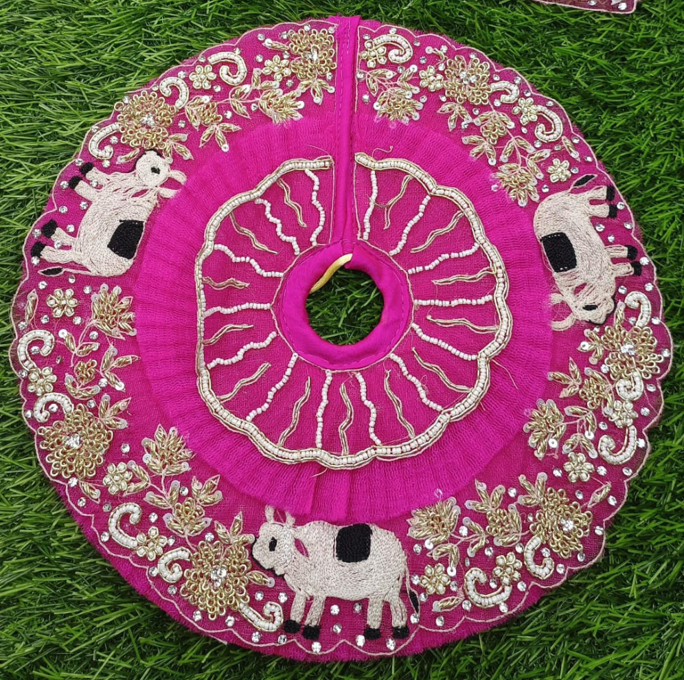 Kamdhenu cow heavy designer Ladoo gopalji poshak 6 inch