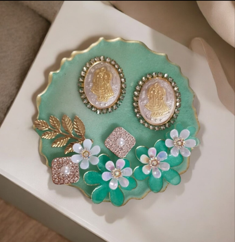 Sagun Coin Platters with German silver coins perfect for gifting pack of 10✨️