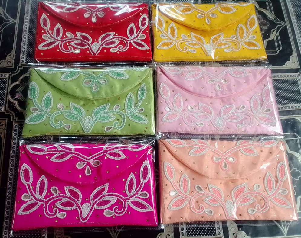 Gota pearl cheed designer money bag/clutch for gifting pack of 6