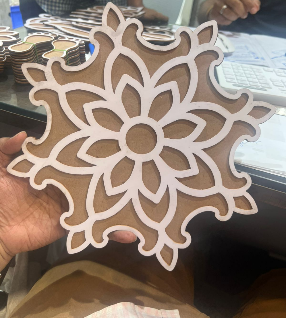 Rangoli Stencil Combo Pack – 6" Inch Reusable Wooden MDF Designs Pack of 10