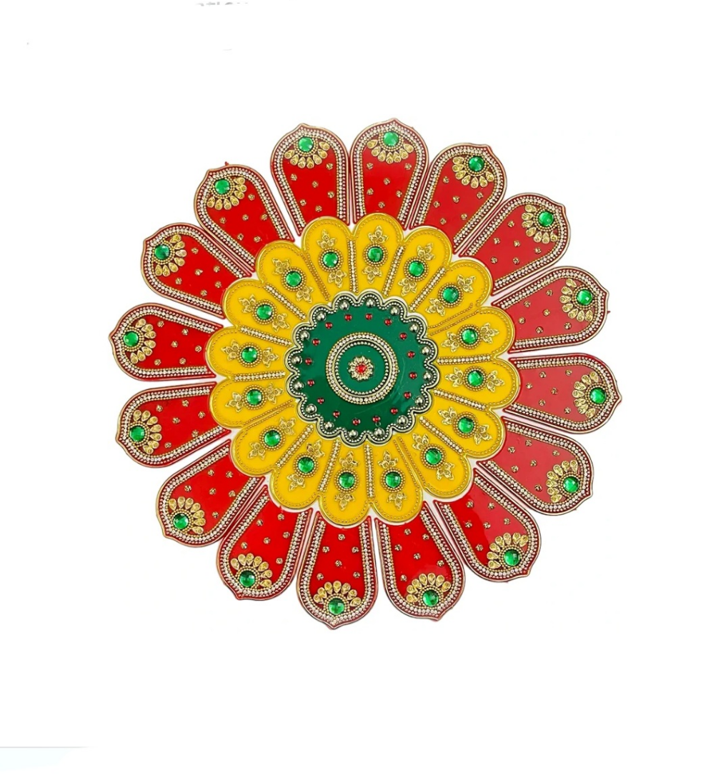 Diamond stone reusable Flower shape acrylic beautiful rangoli stickers 💫 size:13* inch