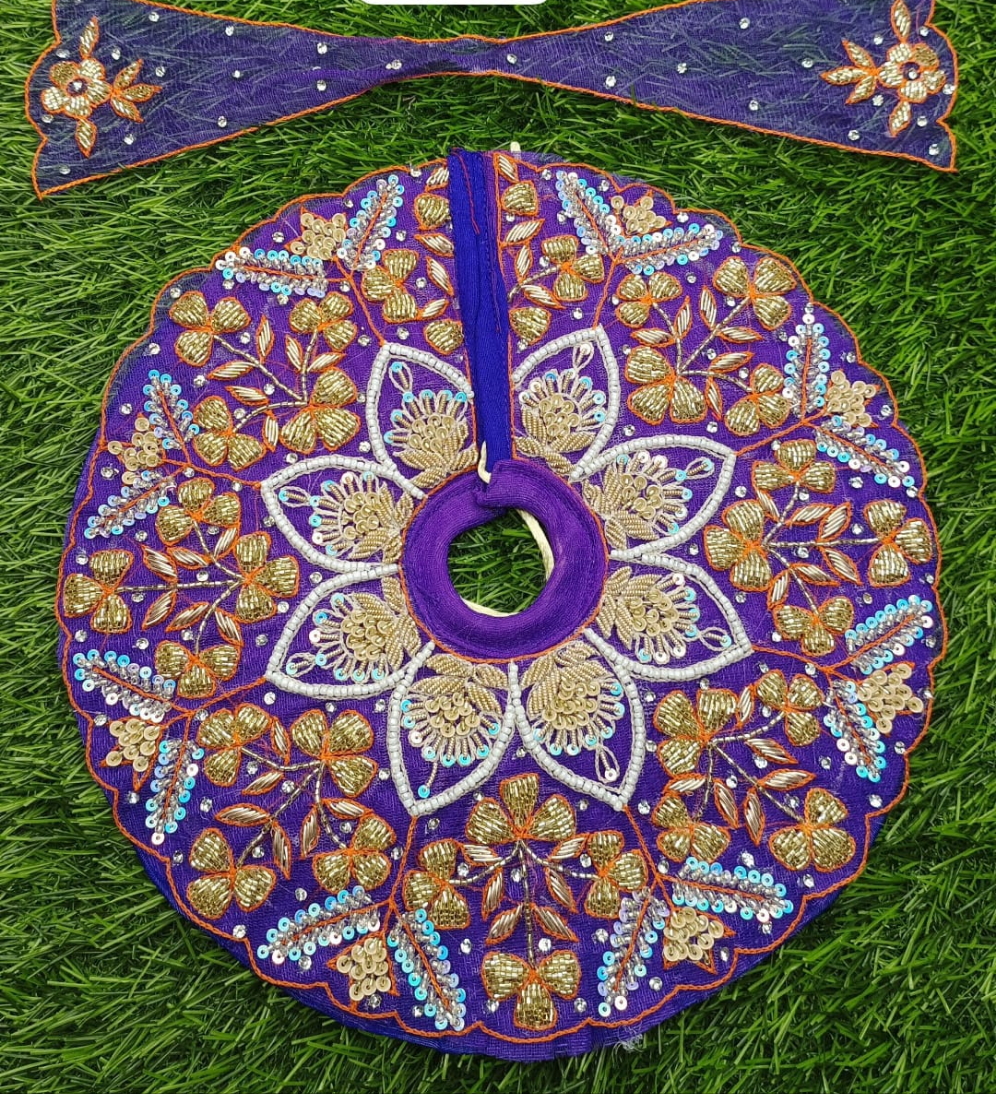 Gulen cheed sequence pearl stone work heavy Ladoo gopalji poshak 6inch