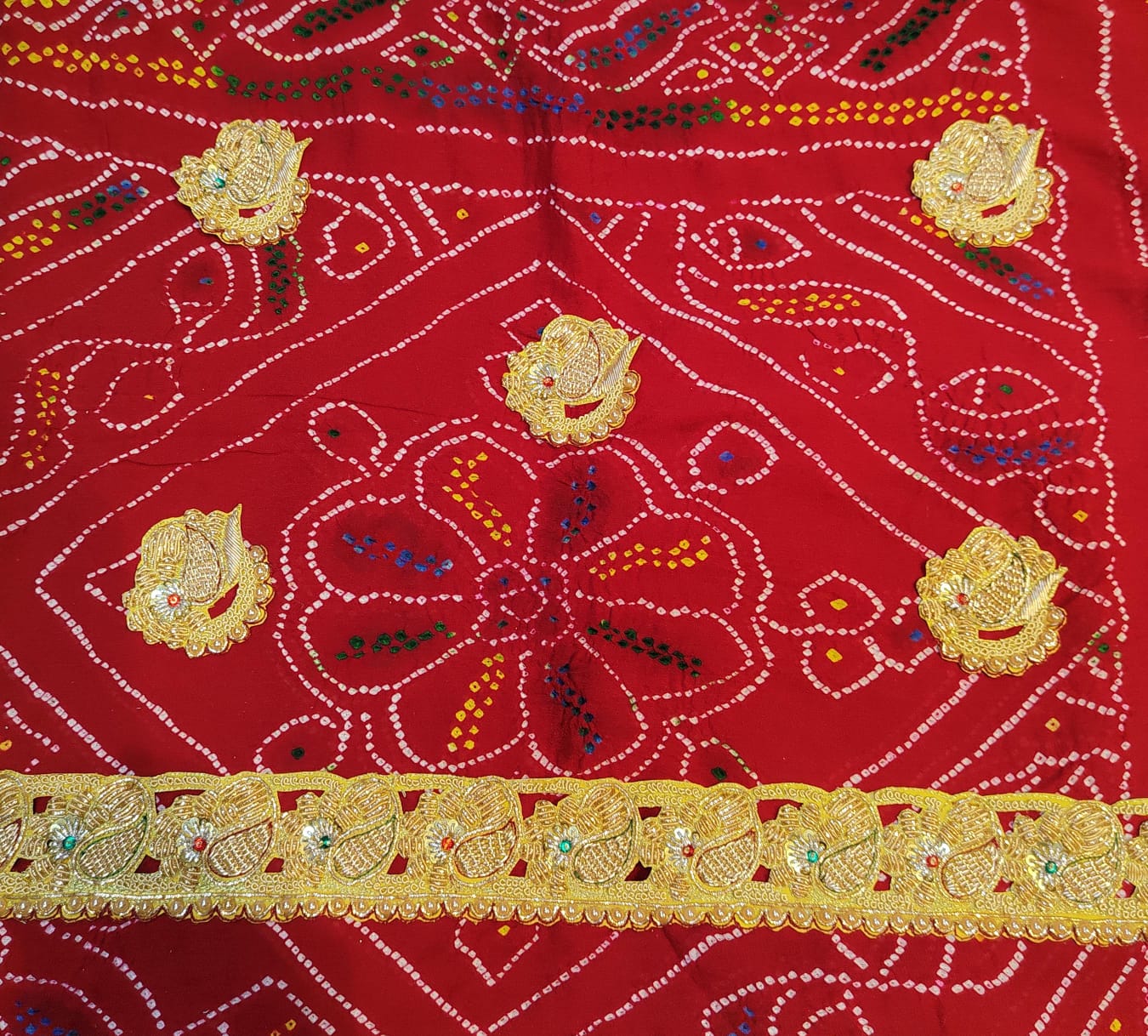 Kolkatta special pure Ojaria handwork bel buti heavy marwadi chunri odna ✨️