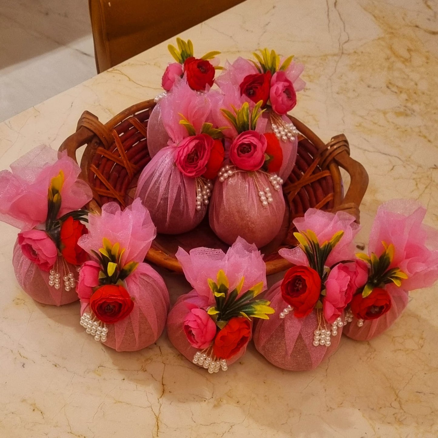 Handcrafted Sagun Nariyal | Decorative Coconut for Wedding & Festive Rituals | Pack of 5