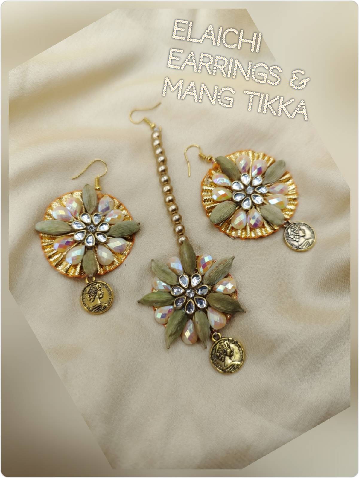 Elachi ear rings & Mangtika 🌸(pack of 4)