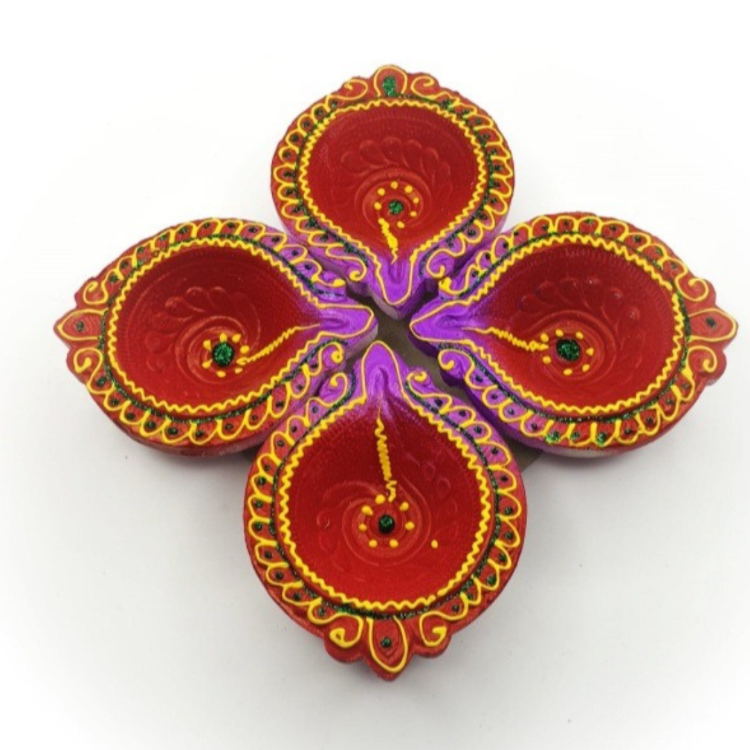 Designer rangoli terracotta diye 🪔 pack of 4 size 3*inch