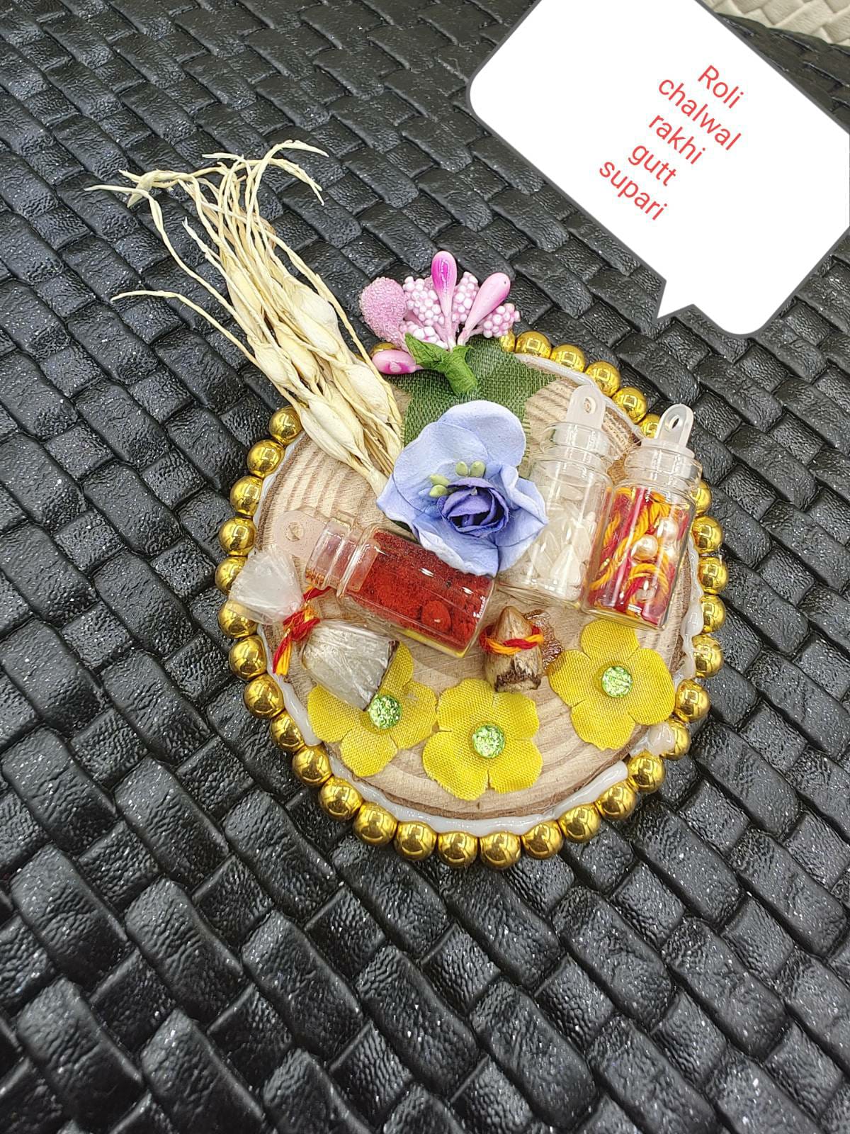 Shagun Roli chawal rakhi gutt supari platter