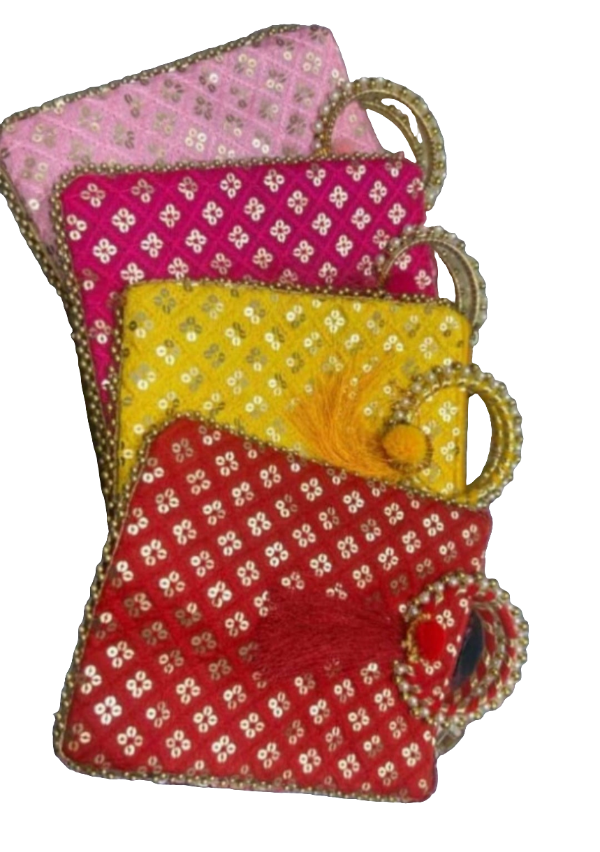 Pooja/ Mangal path/Wedding return Gift Potli bags(Pack of 2)