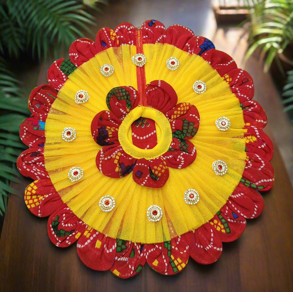Festive Wear for Ladoo Gopalji Red Bandhani and Yellow poshak πΌπΉ