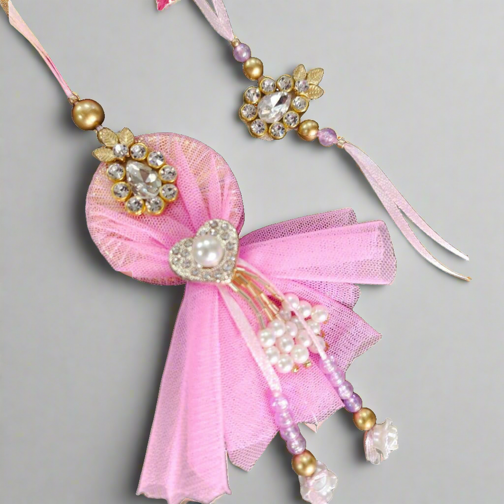 Sisterly Love Rakhi for Bhaiya and Bhabhi with Roli chawal set