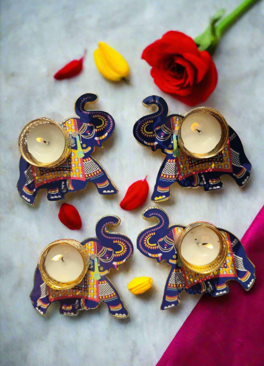 Elephant tealight for diwali decoration 🪔 2 pieces (1 pair) set 🌹