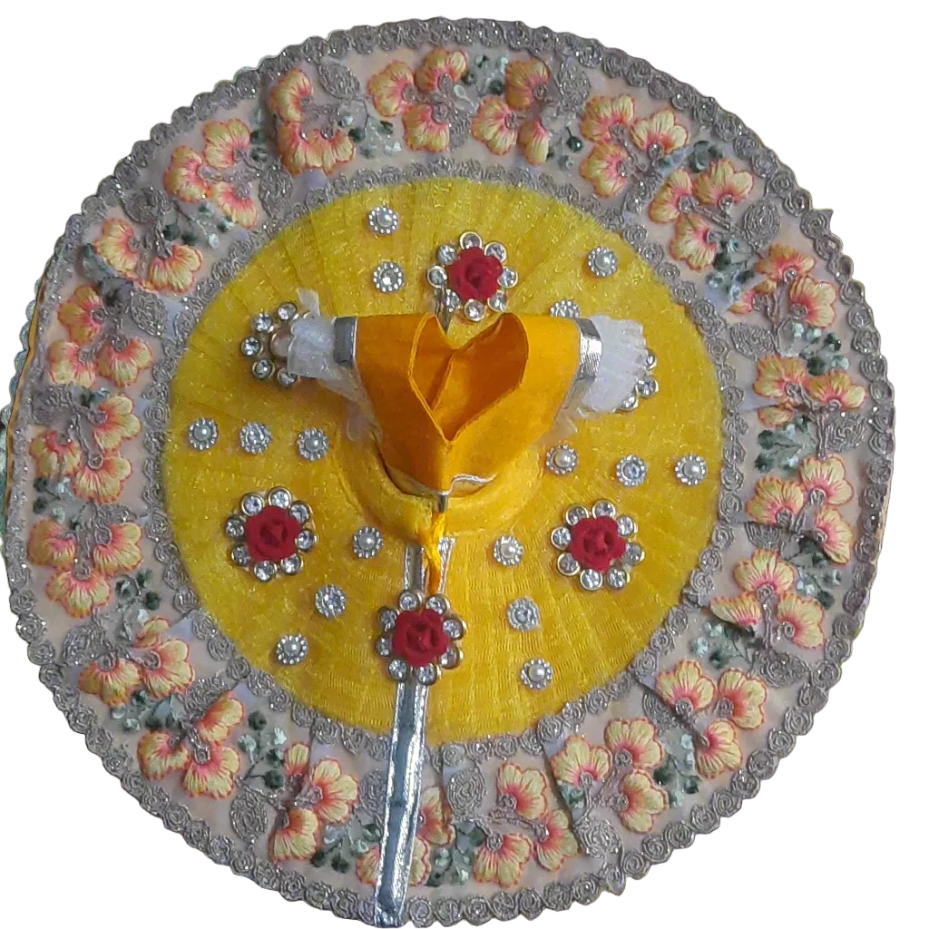 Floral Embroidery Ladoo Gopal Poshak | Designer Laddu Gopal Dress for Kanha Ji
