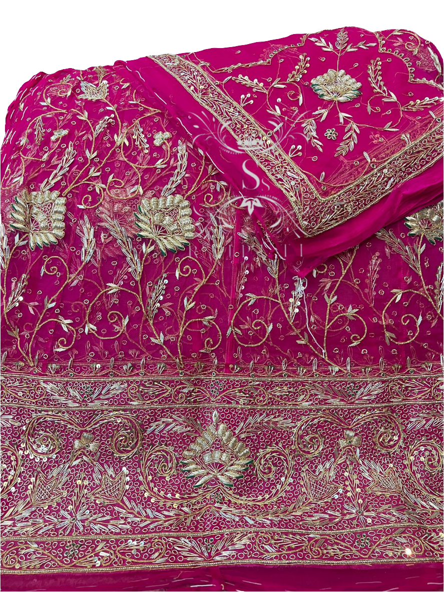 Heavy thakurji pure bridal Jardoji dabka work designer poshak