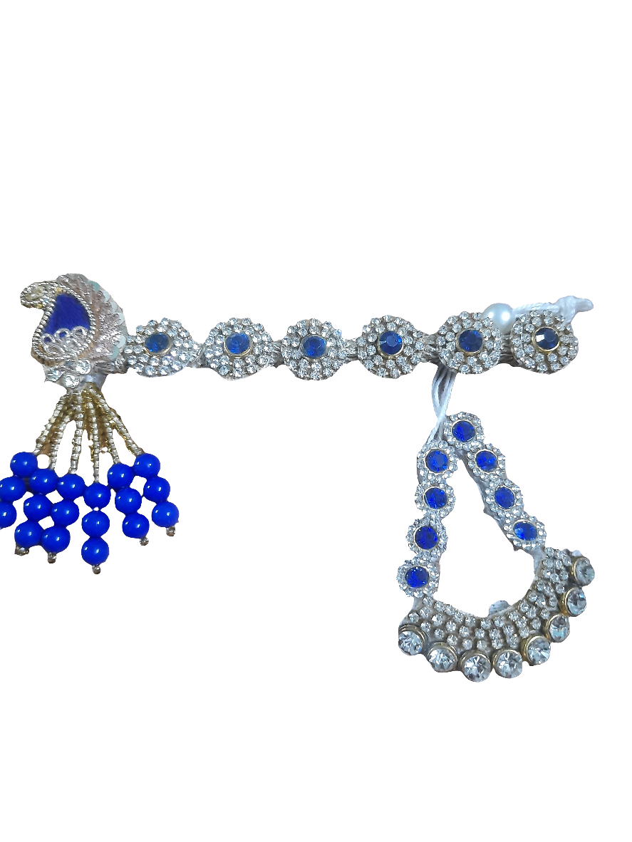 Ladoo Gopalji Mala & mor pankh bansuri set🦚 bansuri 6*inch mala 3*inch