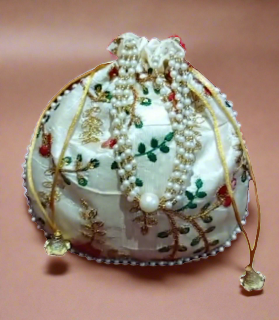 Beautiful handcrafted embroidery pearl work Potli bag for gifting 🌹pack of 1 size: L 8.4* H 9*inch pack of 14