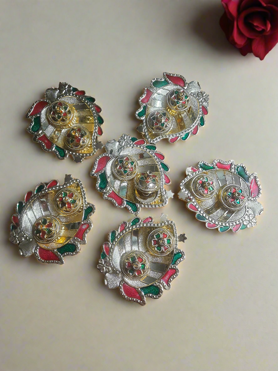 Roli chawal/Haldi kumkum puja plate for puja & gifting 💫 size:4* inch pack of 14