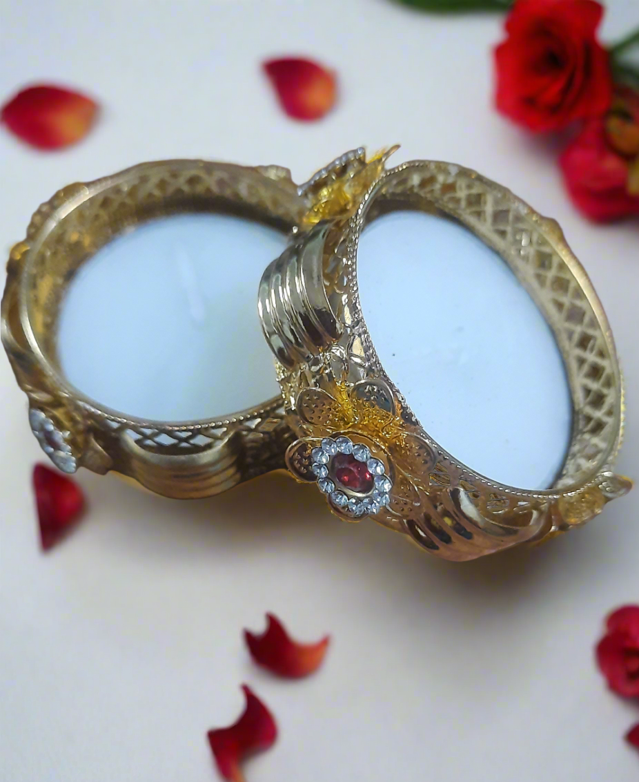 Diamond stone flower designer tealight 🪔 perfect for tyohar Decoration. Pack of 2 size 2*inch