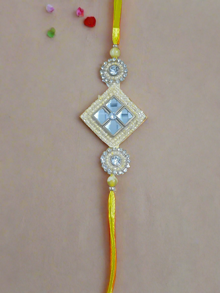 Handcrafted stone & pearl Rakhi ๐ฎ