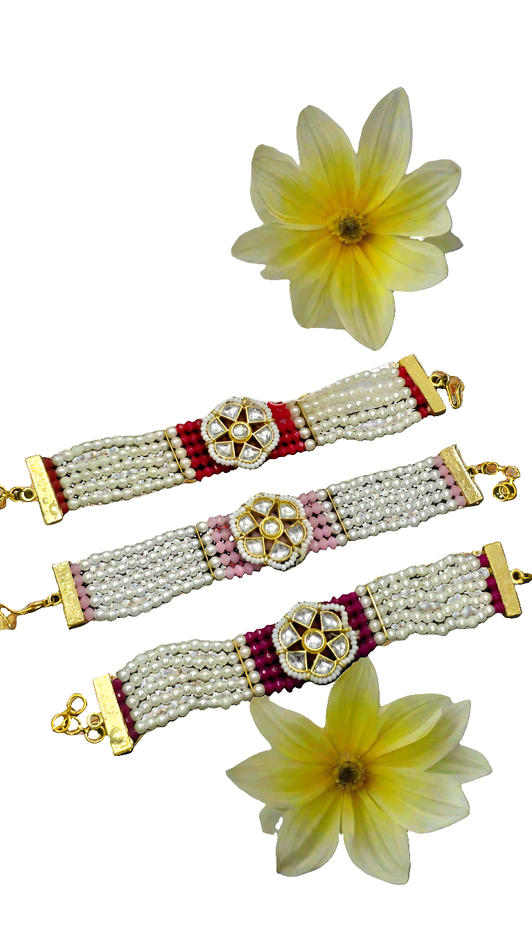Kundan work Bracelet Rakhi (pack of 1)🌷