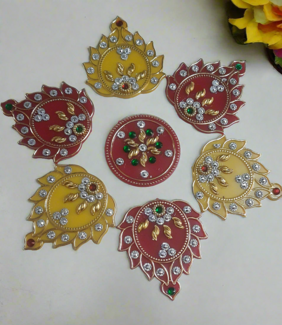 Acrylic 7 pieces Decorative Rangoli 🌹