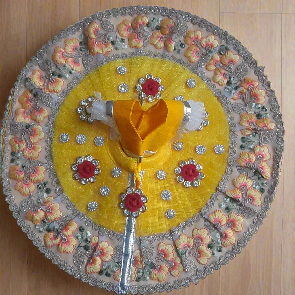 Ladoo Gopalji floral embroidery Poshak