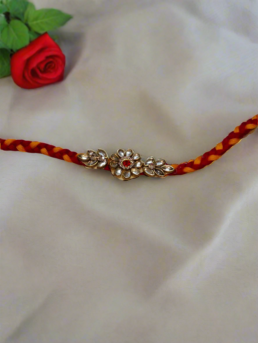 Stone diamond butti moli kalwa beautiful Rakhi pack of 1