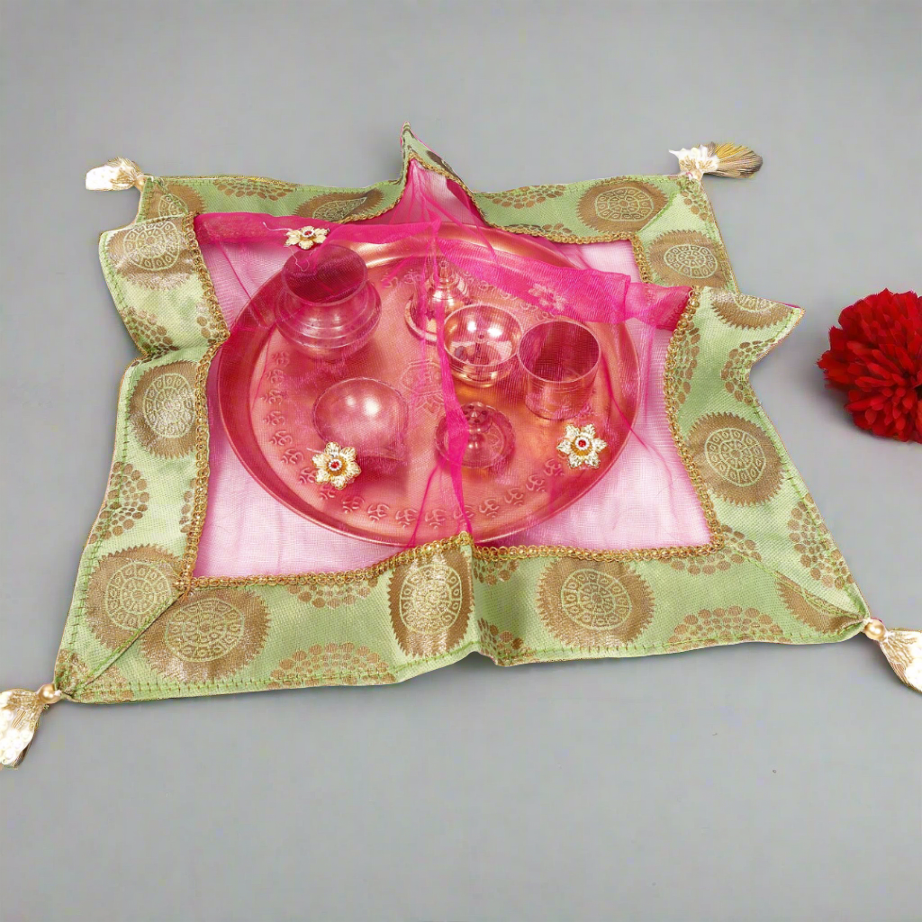 Royal Handcrafted puja thali cover 💫 size 18*inch