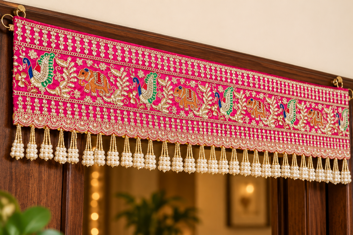 Heavy embroidered Peacock Mor designer Toran Bandarwal 40 inch for main door