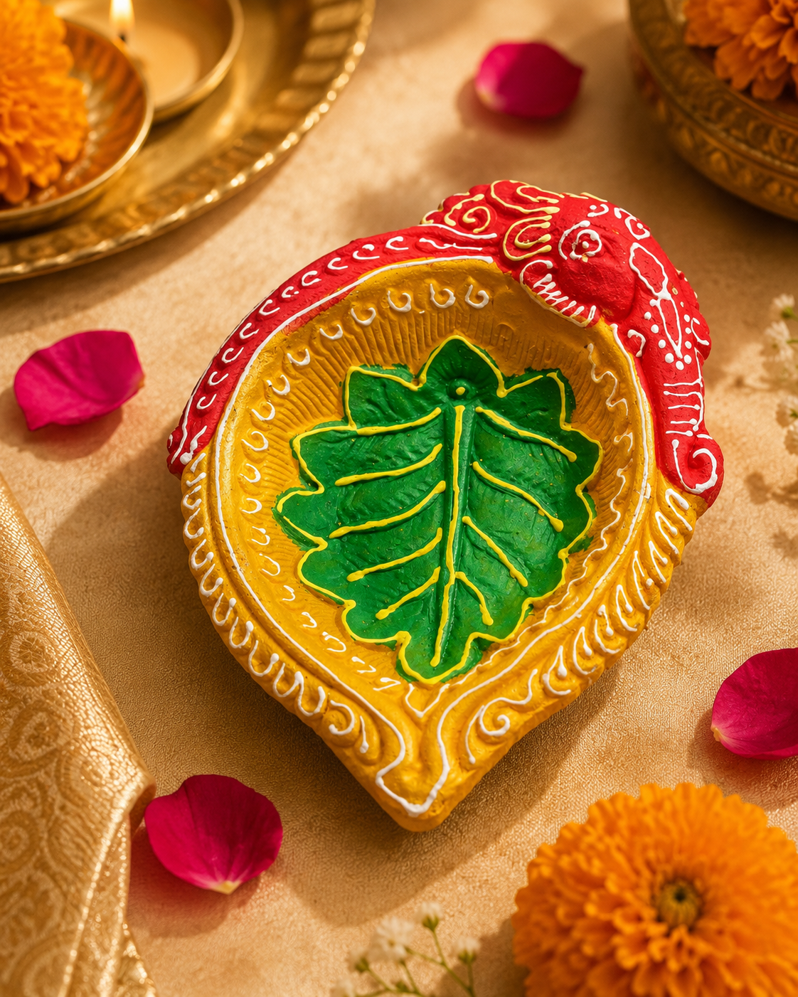 Large terracotta Akhand Diya for Diwali decoration and Akhand Jyot