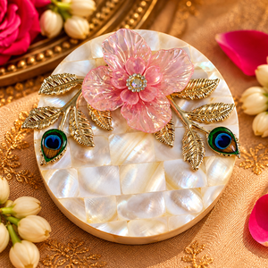 Handcrafted Mother of Pearl Coin Platter – 3 Inch Round (Pack of 1)