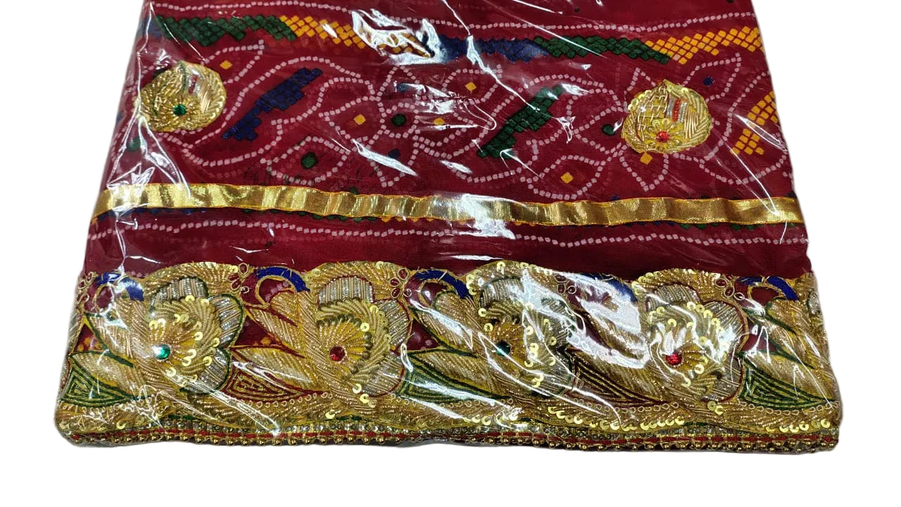 Elegant Kolkata Zardozi Chunri Odhna Marwadi Heritage Collection | Georgette Wedding Dupatta