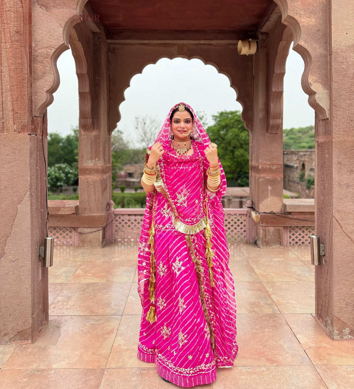 Lahriya Special Rani Colour Humrahi Poshak | Pure Ethnic Lahriya | Zari Kasab & Pitten Work | Unstitched