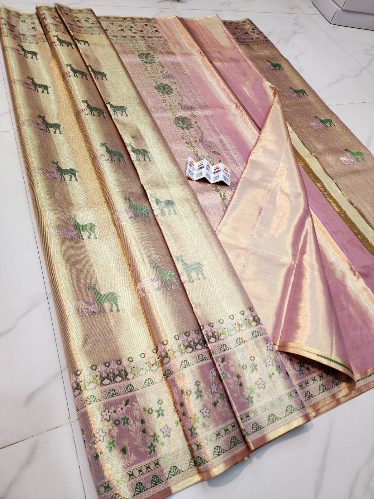 Authentic Kanchipuram pure Silk Tissue Saree | Silk Mark Certified