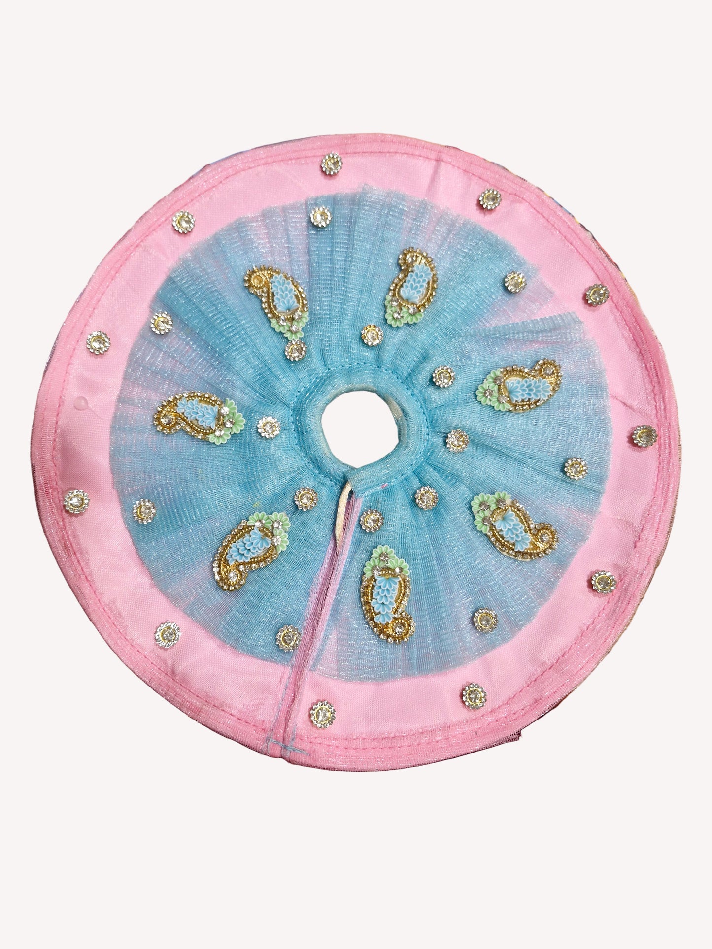 Blue pink elegant laddu Gopalji poshak size 10 inch only ghagra