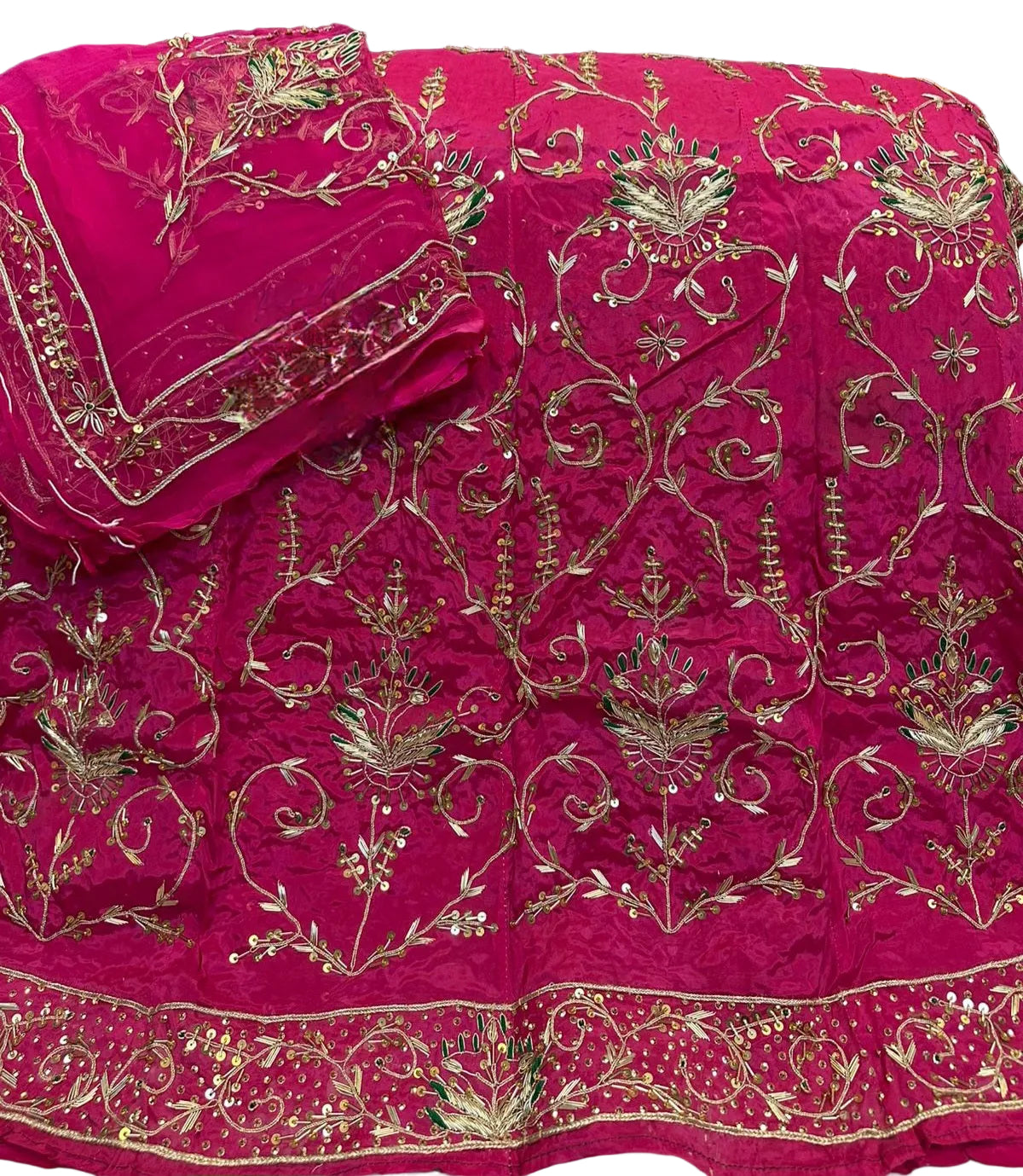 Natural crap pure odhna heavy dabka jardoji handwork poshak Rajwadi Poshak