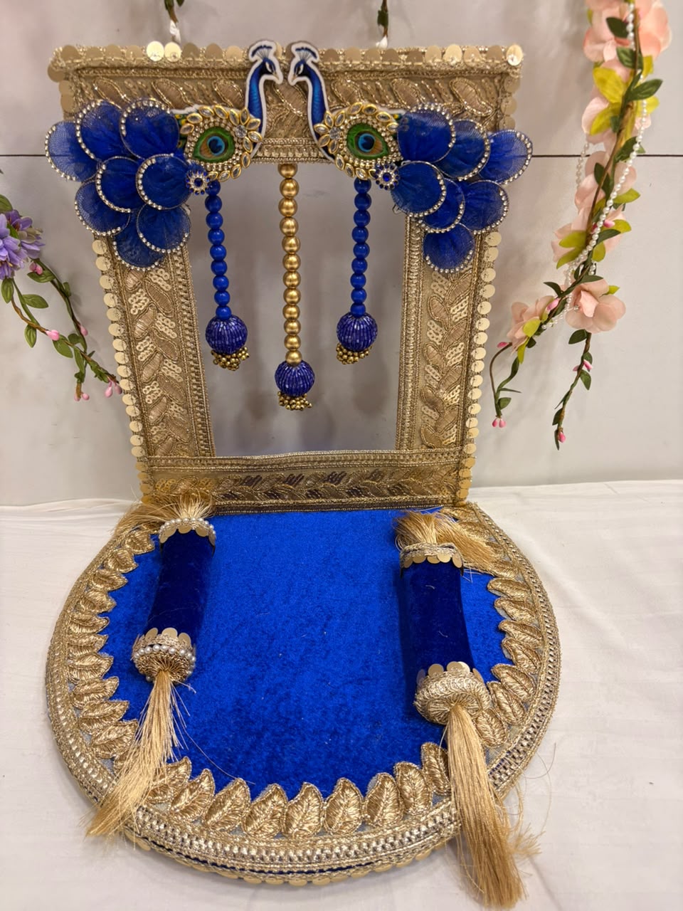 Tyoharmart Beautiful Handcrafted Ready Singhasan Mandap for Janmashtami & Ganpati Festival Decoration