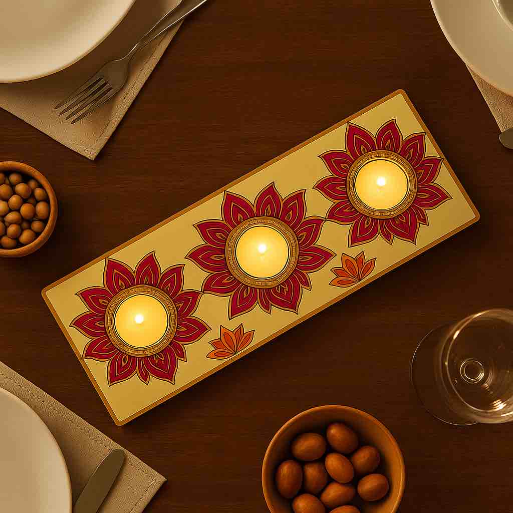 Decorative MDF Rangoli plates pack of 2 size 6"inch