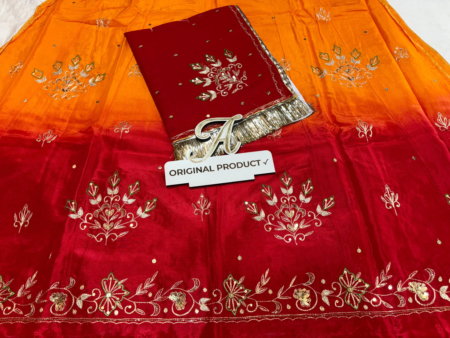 Designer Upada Crepe Boutique Thakurji Poshak with Aari Taari Work & Pure Odhani
