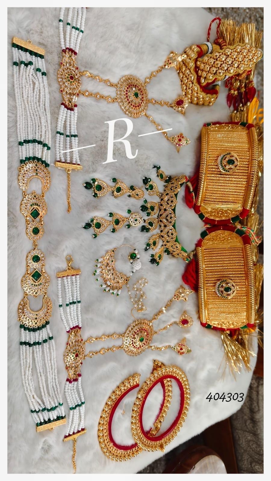 Traditional poshak Rajwadi look jewelry combo set