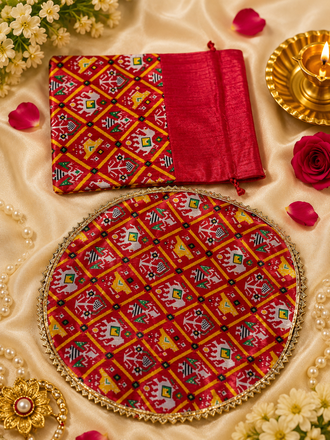 Patola Design Papad Mangori Set | Wedding Ritual Set Pack of 10