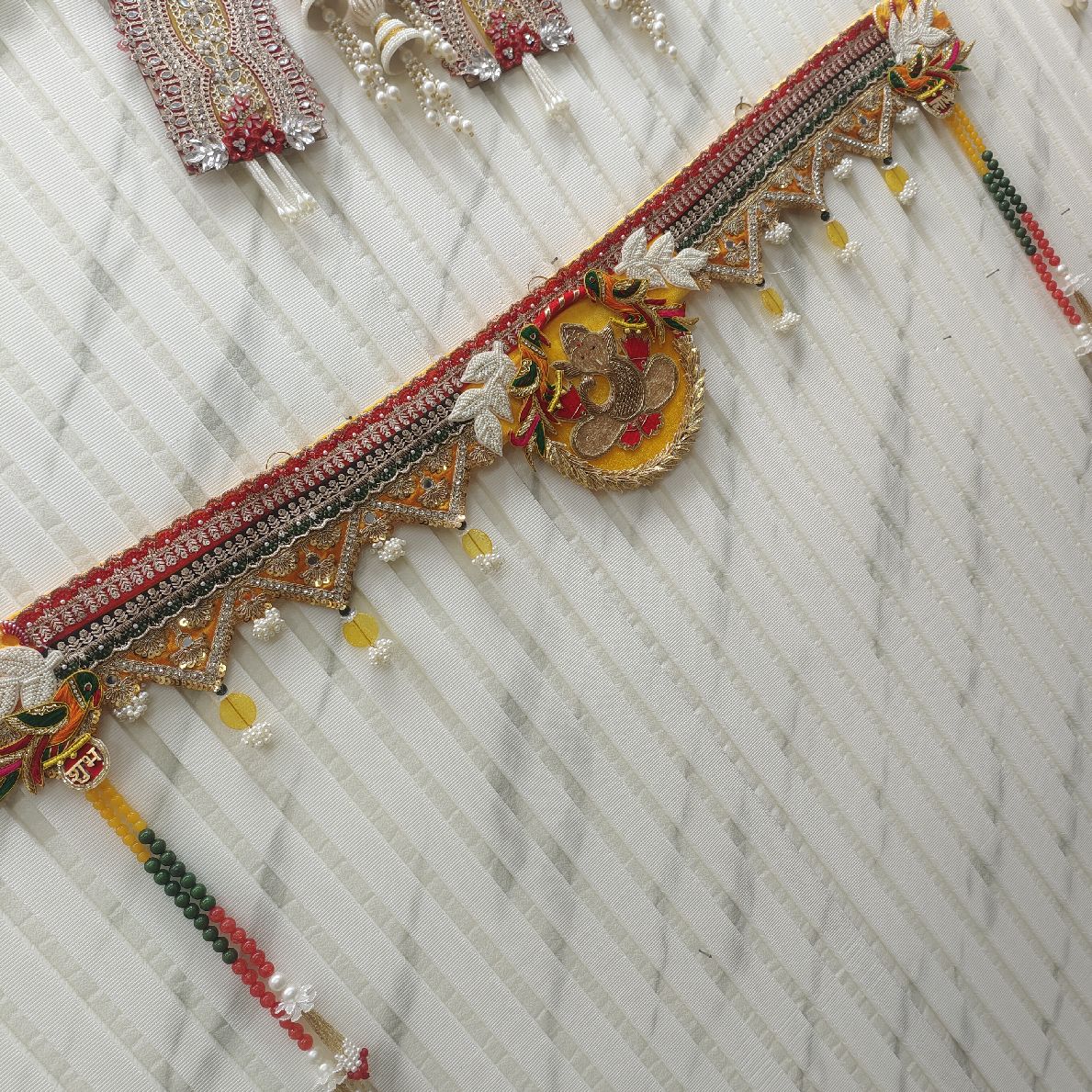 Ganpati Parrot good vibes designer beautiful handmade Bandarwal/Toran 40"inch