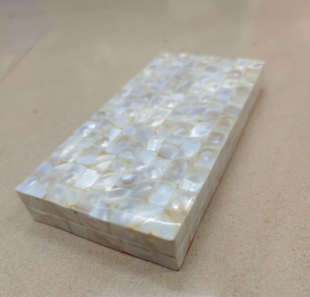 Elegant Mother of Pearl Gaddi Box Decorative Money Box for Weddings & Festive Gifting