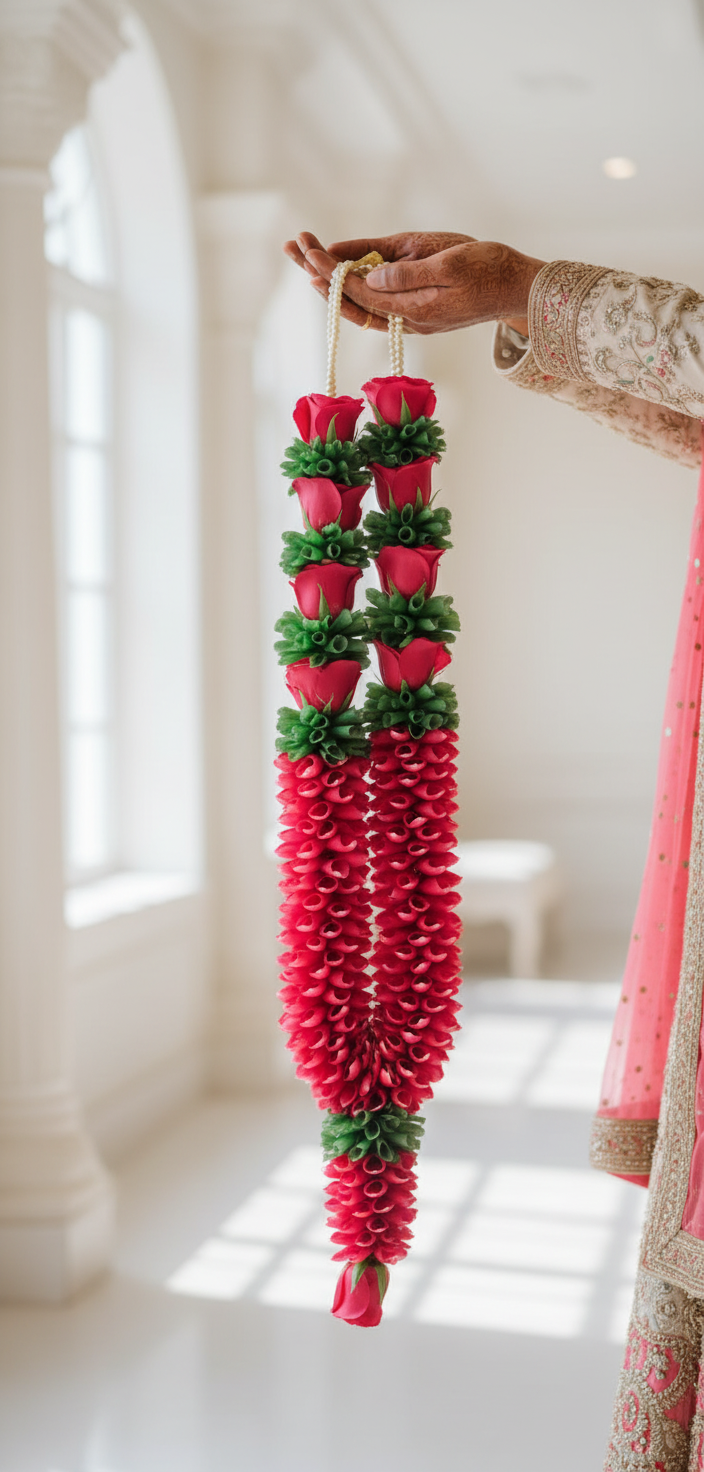 Fresh flower heavy garland pair size 5.5ft