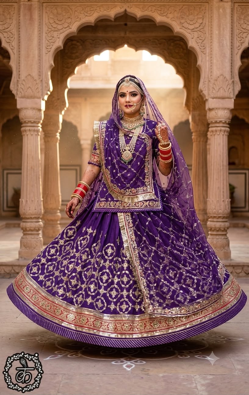 CREPSILK Fabric with Royal pure Odhani Heavy VINTAGE STYLE Barik Zari work with Heavy Border Royal Poshak