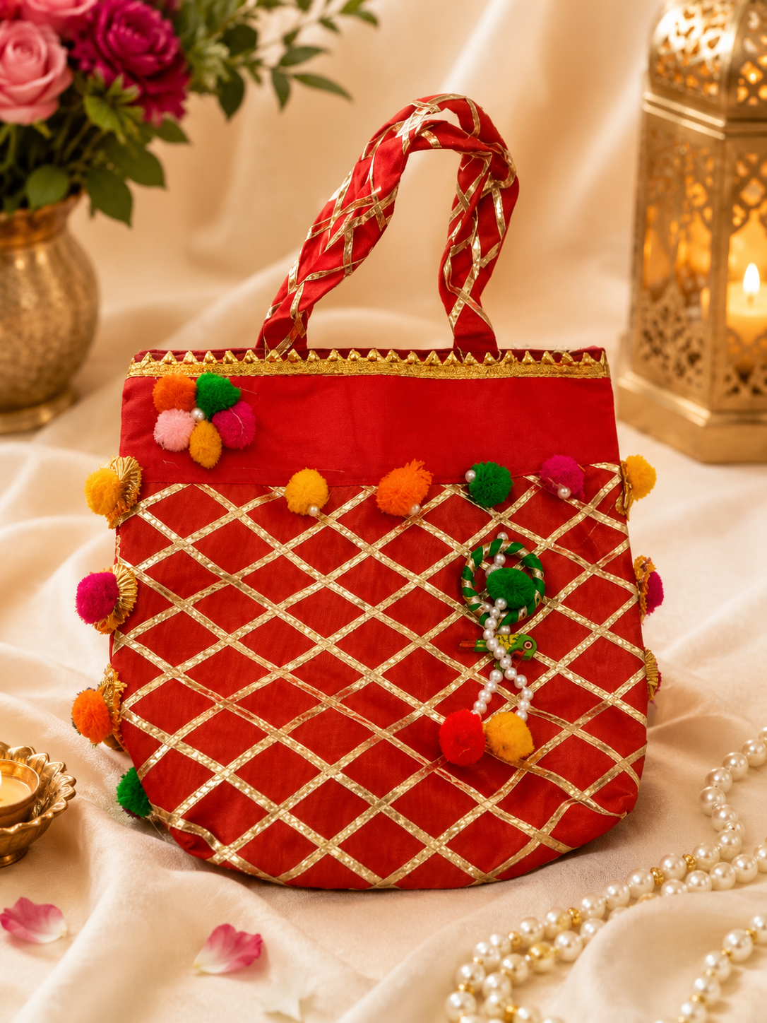 Wedding Return Gift Bag – Ethnic Gifting Bag for Haldi Kumkum, Mangal Path & Festive Occasions